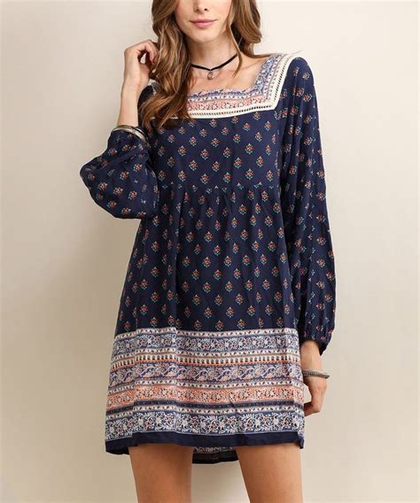 Tassels N Lace Cobalt Square Neck Peasant Dress Peasant Dress