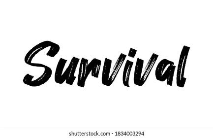 Word Survival Handwritten On White Background Stock Illustration