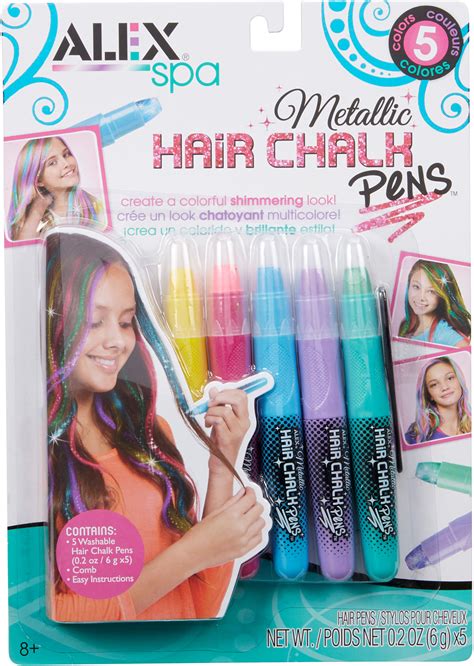 Alex Toys Spa 5 Metallic Hair Chalk Pens Over The Rainbow