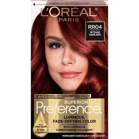 L'Oreal Paris Superior Preference Permanent Hair Color, RR04 Intense ...