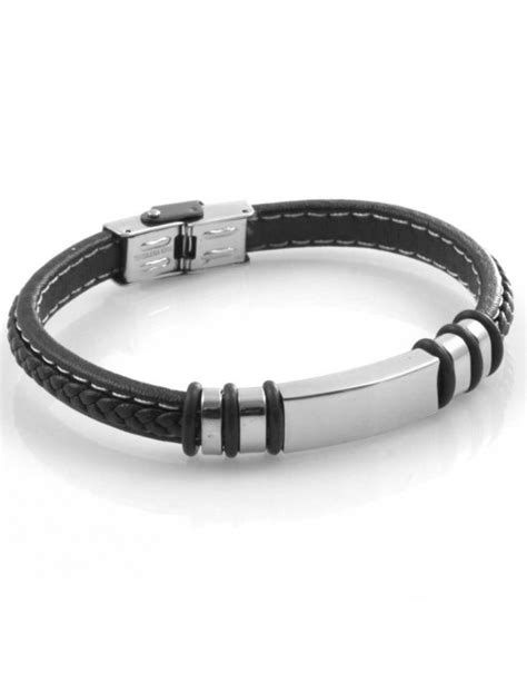 Bracciale In Pelle Uomo Con Piastra Per Incisione Bcc2077