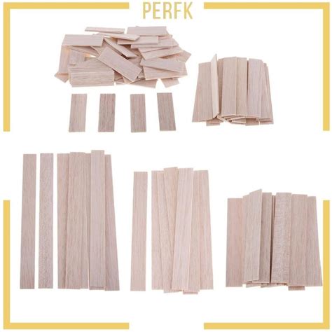 Perfk 5 Assorted Sizes Unfinished Wood Flat Shapes Rectangle Wooden