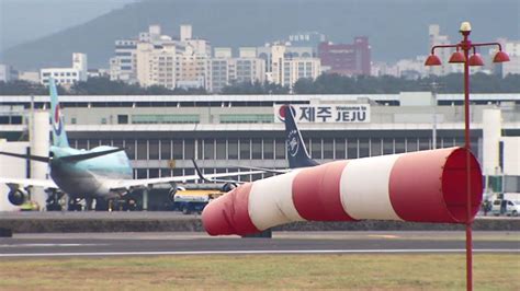 제주공항 항공편 164편 결항급변풍 · 강풍특보 발효