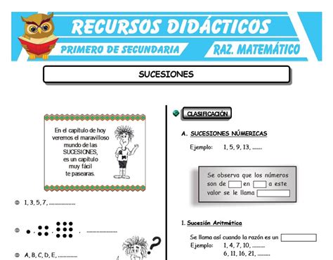 Ejercicios De Sucesiones Para Primero De Secundaria Recursos 2024