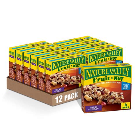 Chewy Fruit And Nut Granola Bars Trail Mix 6 Bars 74 Oz Pack Of 12