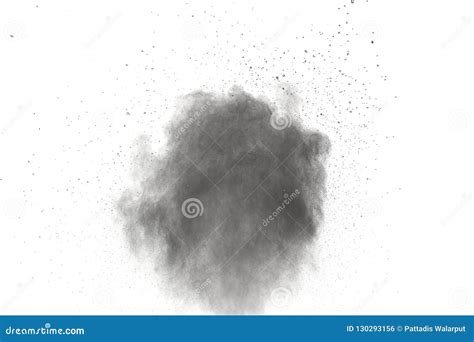 Explosion De Poudre Noire Sur Le Fond Blanc Photo Stock Image Du