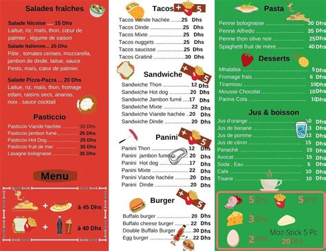 Menu At Pizza Pazza Restaurant Temara