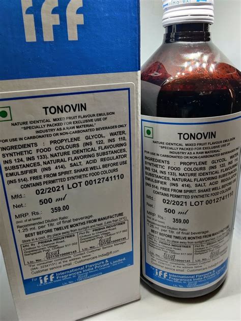 Liquid Iff Tonovin Flavouring Essence Packaging Type Bottle