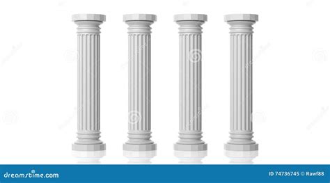 D Rendering Four White Marble Pillars Stock Image Image Of Pillars