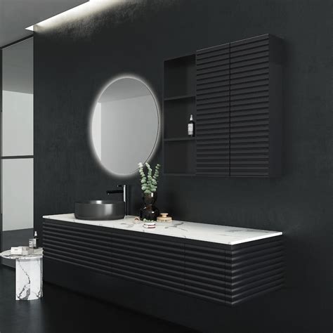 Wholesale Custom Luxury Slat Panel Design Lacquer Modern Style Bathroom