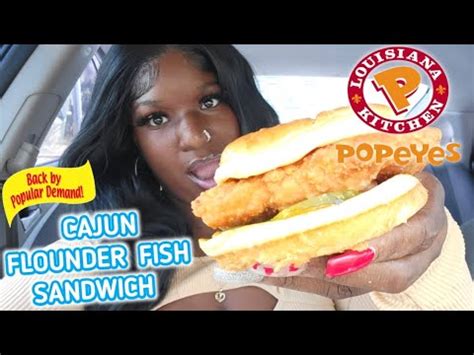 It S Back Popeyes Cajun Flounder Fish Sandwich Food Review Youtube