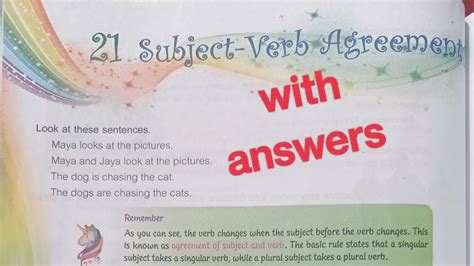 Vi Subject Verb Agreement Exercise With Answers Grammar Magic