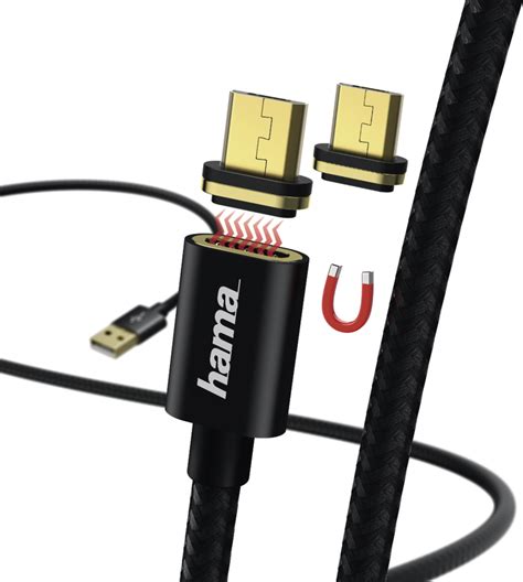 Hama 178373 Lade Datenkabel Magnetic Micro Usb 1m Kabel Fotogena