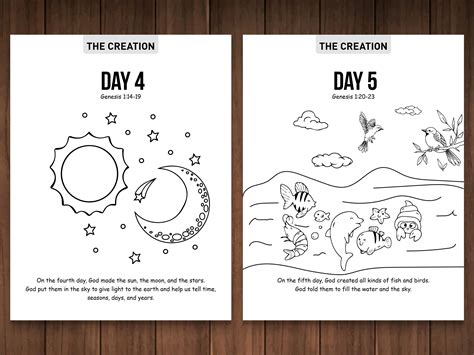 The Creation Bible Story Coloring Pages Sunday - Etsy