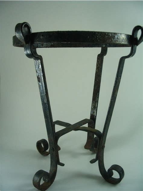 Rustic Wrought Iron Plant Stand Flower Pot Holder By Veesvintage