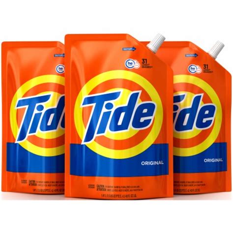 Tide Original He Turbo Clean Liquid Laundry Detergent Pouches Ct