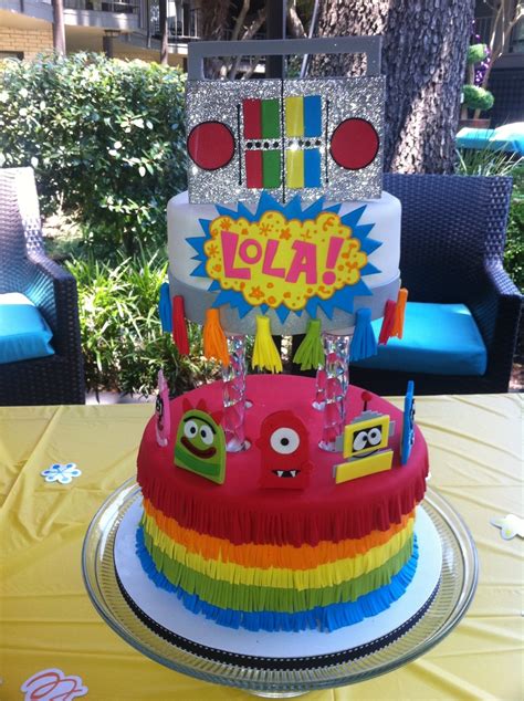 Rainbow Yo Gabba Gabba Birthday Cake - CakeCentral.com