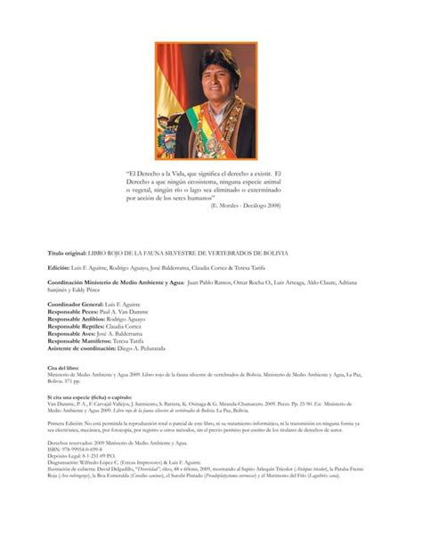 Libro Rojo De La Fauna Silvestre De Vertebrados De Bolivia PDF