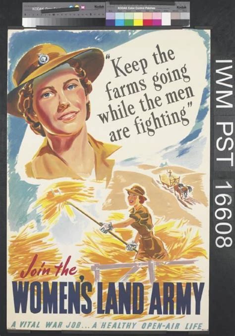 WWII Posters Women Jeannette Join The Women S Land Army Women S