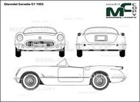 Chevrolet Corvette C1 1953 2d Drawing Blueprints 40067 Model