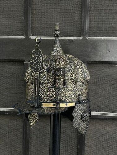 Medieval Ottoman Turkish Warrior Helmet Arabic Writing Islamic Helmet