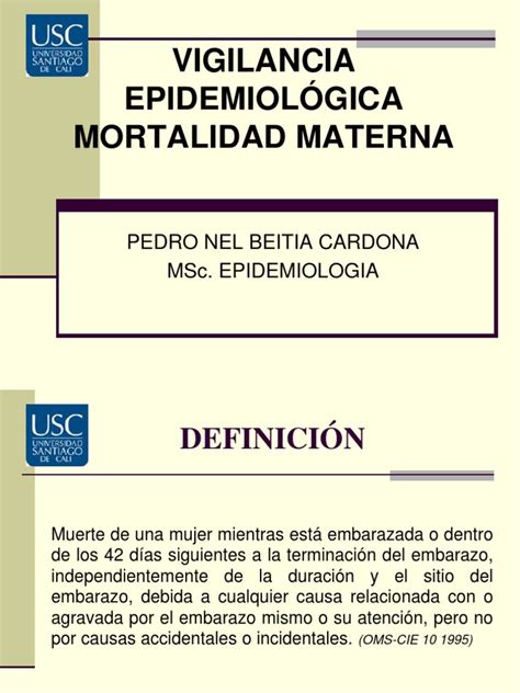 Vigilancia Epidemiológica Mortalidad Materna Pedro Nel Beitia Cardona