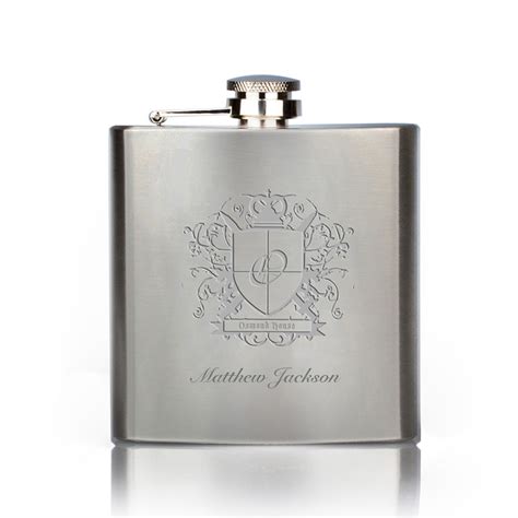 Classic Stainless Steel Personalised Hip Flask Engravers Guild