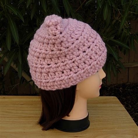Light Solid Pink Pussy Cat Hat With Ears COLOR OPTIONS Soft Warm Wool
