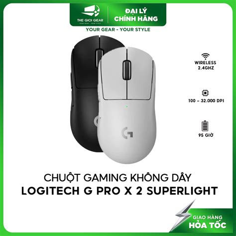 Chuột Gaming Không Dây Logitech G Pro X 2 Superlight Phiên Bản 2023 2 Màu Đen Và Trắng