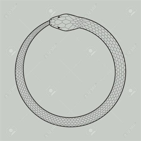 Ouroboros Icon Symbol Of Snake Eating Its Own Tail Vector