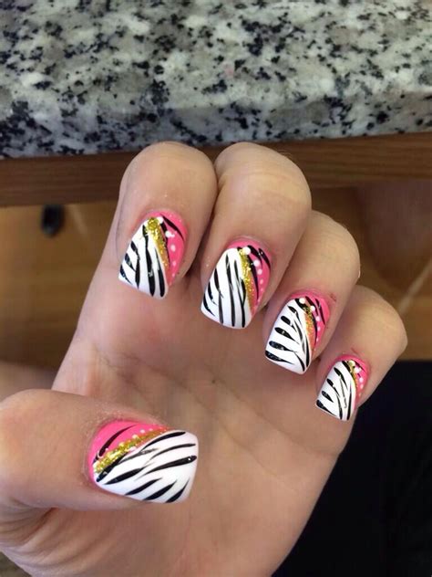 Zebra Nails Pink Nails Zebra Nails Pink Nails Makeup Nails Nail Art