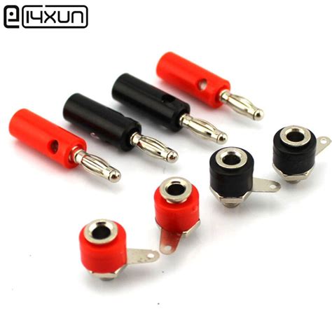 10 Pares 4mm Banana Plug Jack Soldar Tipo Macho Y Hembra Enchufes