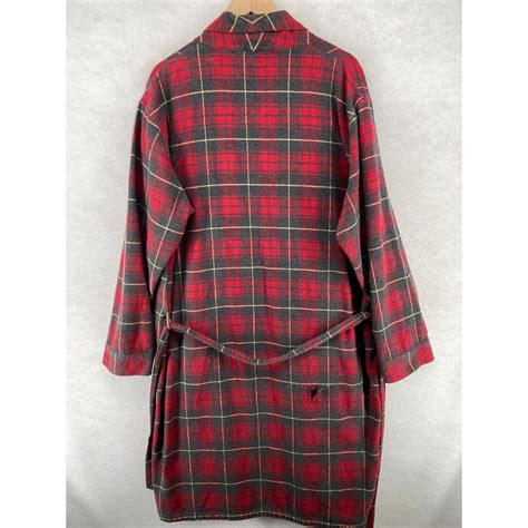 LL BEAN Cotton Flannel Robe Mens Large Reg Plaid... - Depop