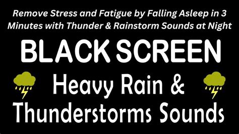 Heavy Rain Sounds On Meta Roof And Thunderstorm On Blackscreen To