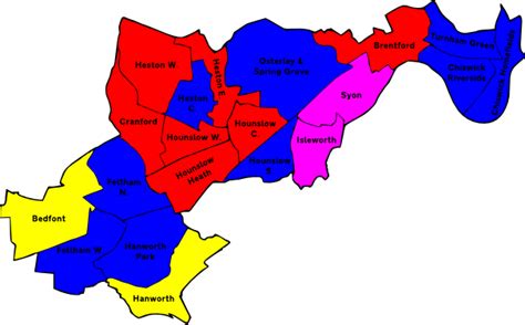 Hounslow Map Region Political | Map of London Political Regional