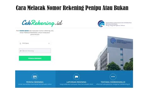 mengecek nomor rekening penipu  bukan wajib tau parboaboa