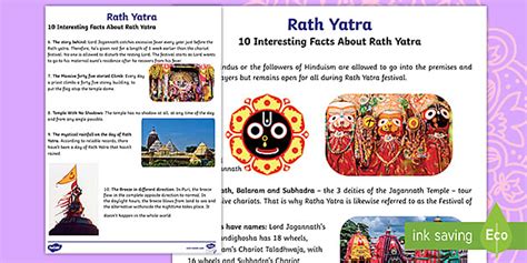 Lines About Rath Yatra Interesting Facts Sheet Twinkl