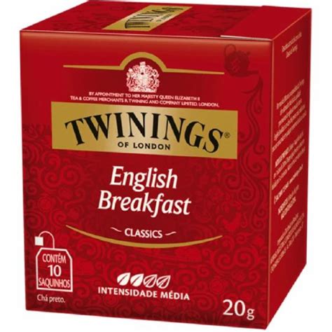 CHÁ TWININGS ENGLISH BREAKFAST CAIXA 20G 10 SACHÊS DELIVERY ALABARCE