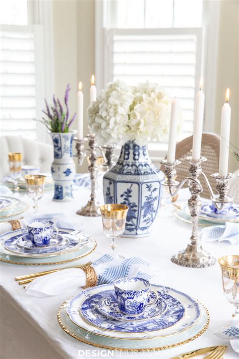 Using Blue and White China in a Hanukkah or Christmas Table Setting