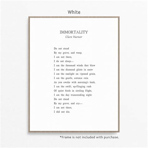 immortality poem  clare harner condolence  sympathy gift