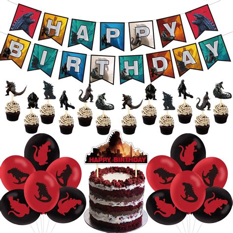 Party Supplies Toys Godzilla Party Supplies Including Balloons,Banners,Cake Toppers Godzilla ...