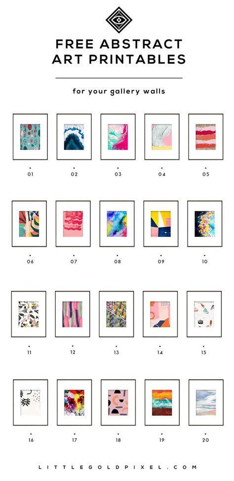 20 Free Abstract Art Printables for Your Gallery Walls • Little Gold Pixel