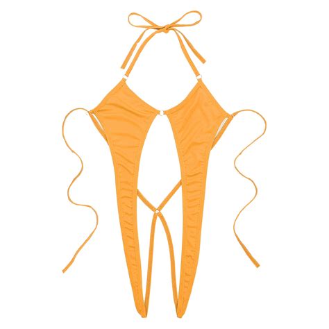 Women S Halter Tied Micro Bikini Thong V String Ubuy India