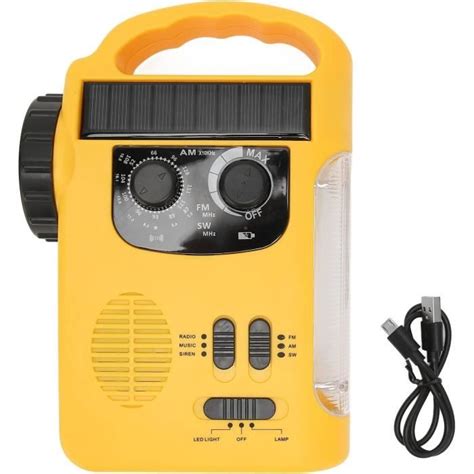 Radio D Urgence Manivelle Solaire Batterie Rechargeable Manivelle