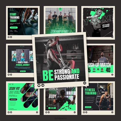 50 Fitness Instagram Templates Pack Workout Instagram Posts Canva Instagram Template Exercise