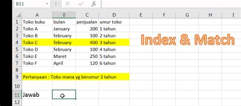 Rumus Excel Match Dan Index Ruang Baca