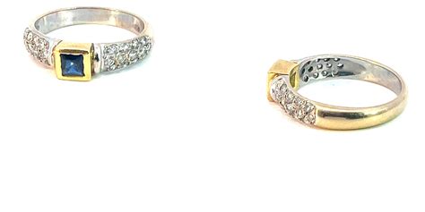 Gold Ring Mit Saphir Und Diamanten Ringgr E Sehr Gut Sehe