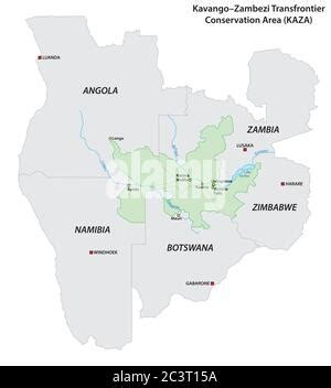 Vector Detallado Mapa De Botswana Y La Ciudad Capital Gaborone Imagen