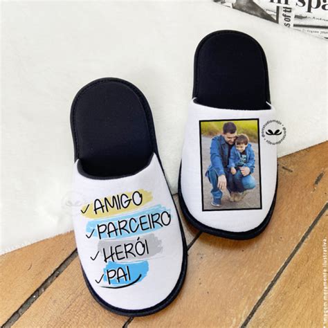 Pantufa Personalizada Dia dos Pais Amigo Parceiro Herói Pai