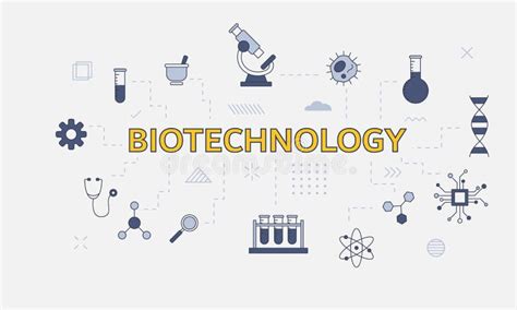 Biotechnology Concept With Icon Set Template Banner With Modern Blue